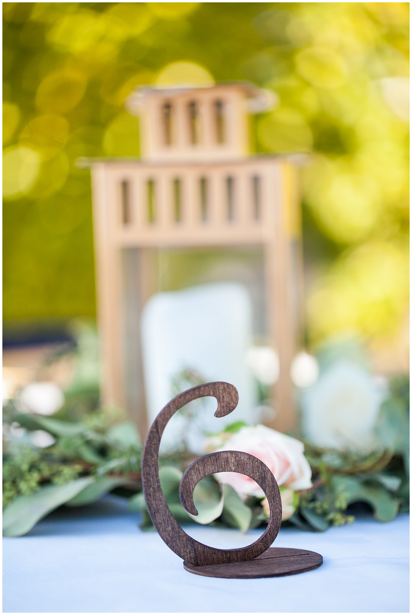 wedding reception detail table number