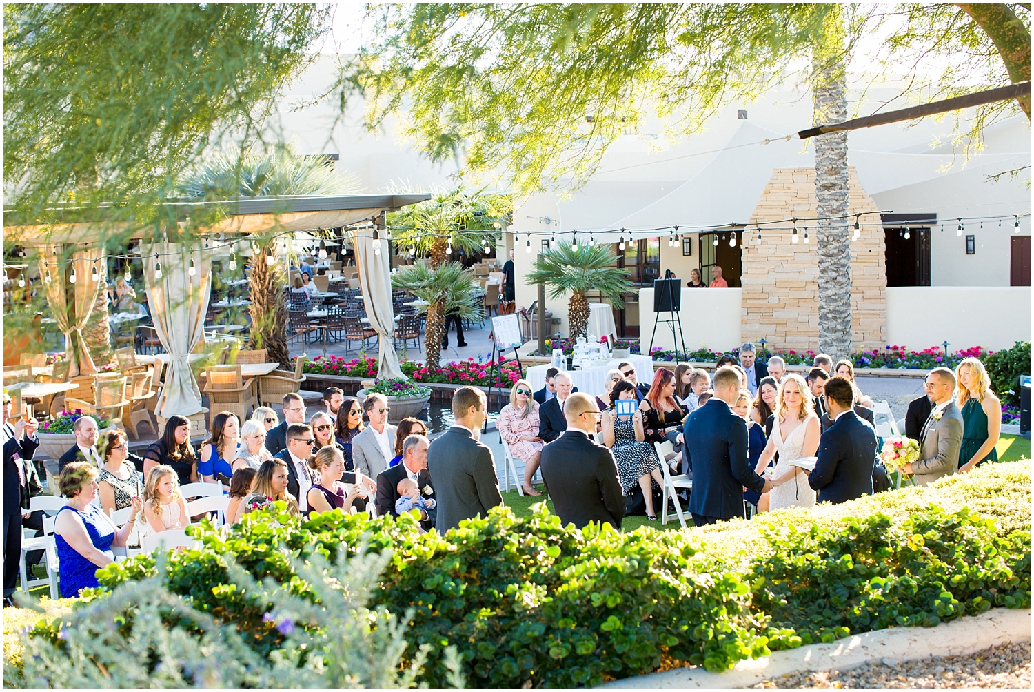 wedding ceremony at camelback inn courtyard