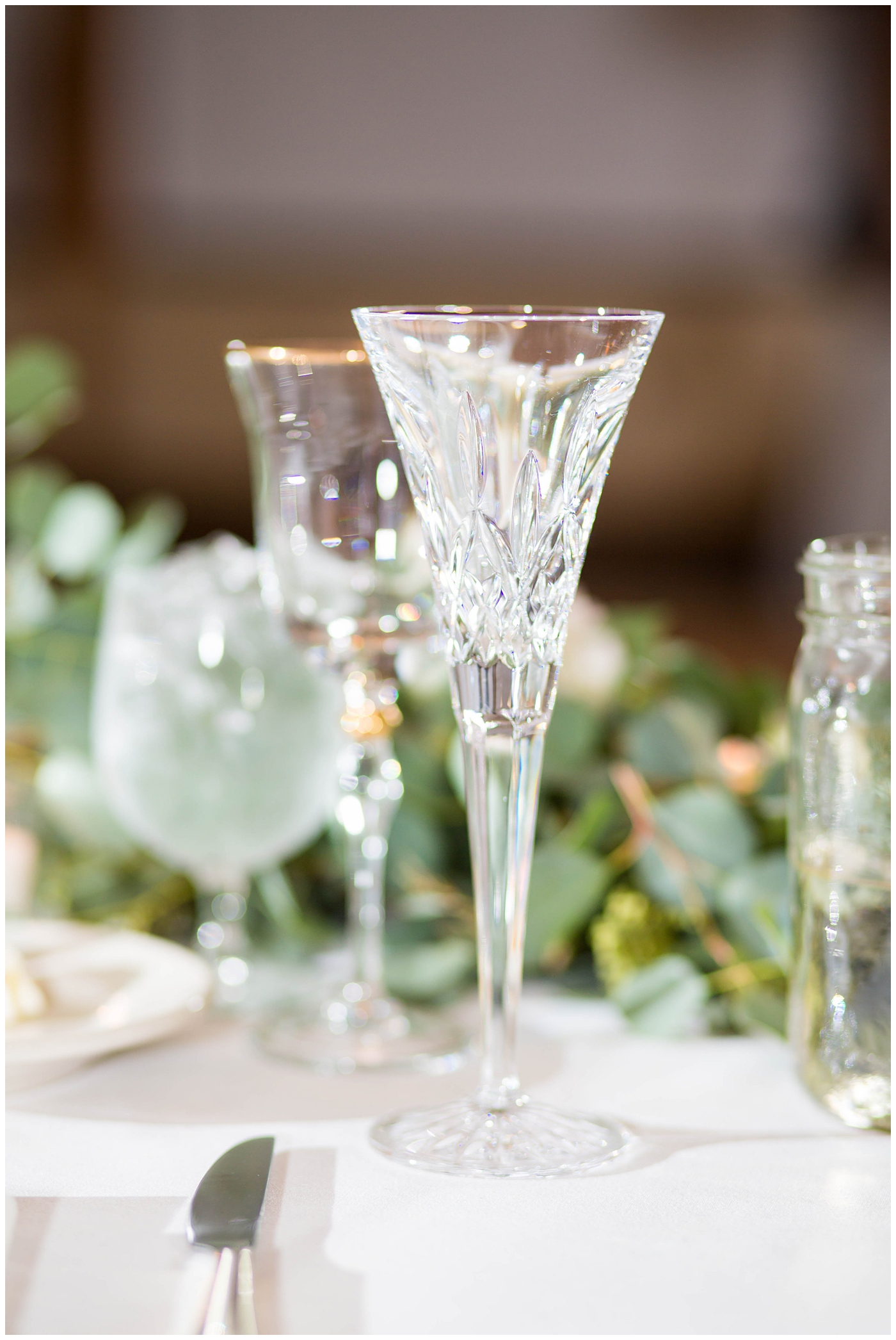 wedding day champagne flutes for reception
