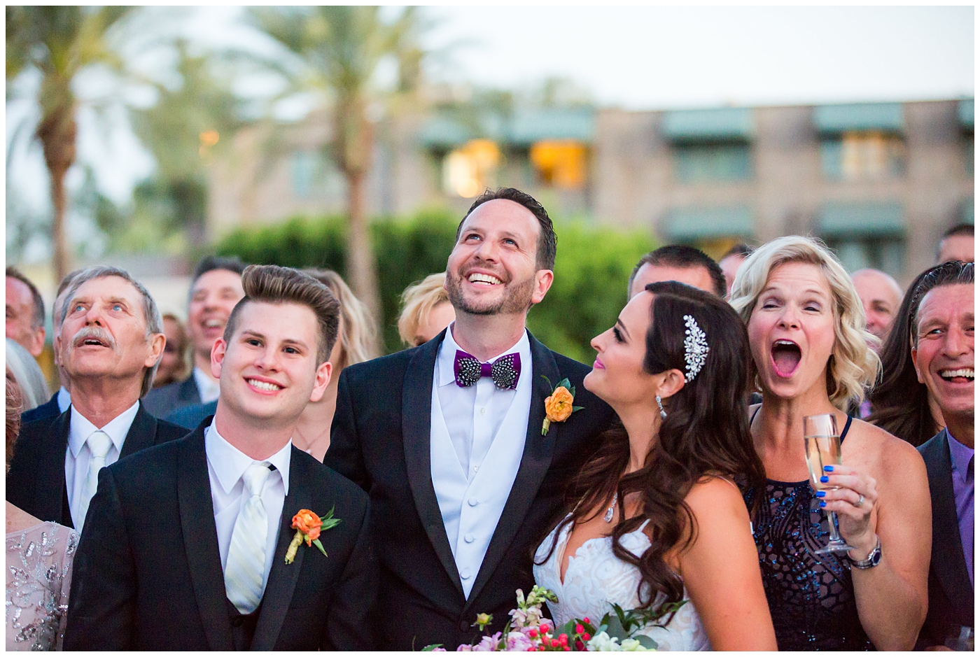 groom's reaction to surprise fireworks on wedding day