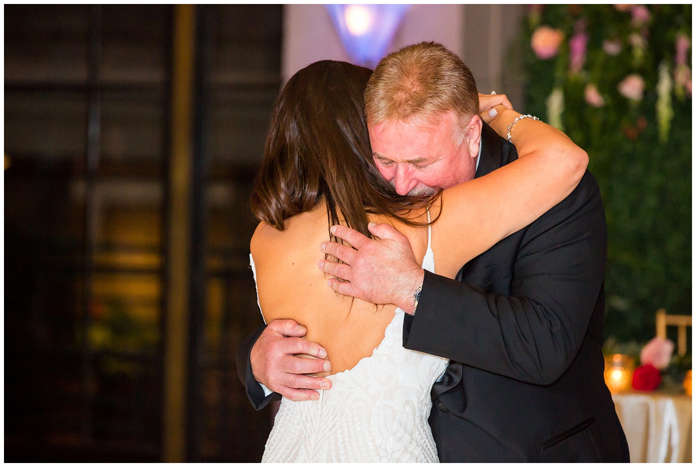 father daughter dance in ballroom reception on wedding day