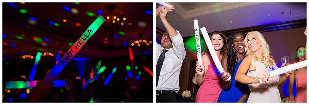 custom rave light up stick bars at wedding reception at Omni Montelucia
