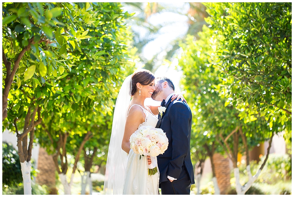 romantic bride and groom shot at Omni Montelucia
