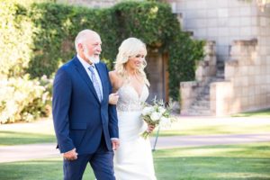 father and daughter walking down aisle arizona biltmore wedding ceremony 