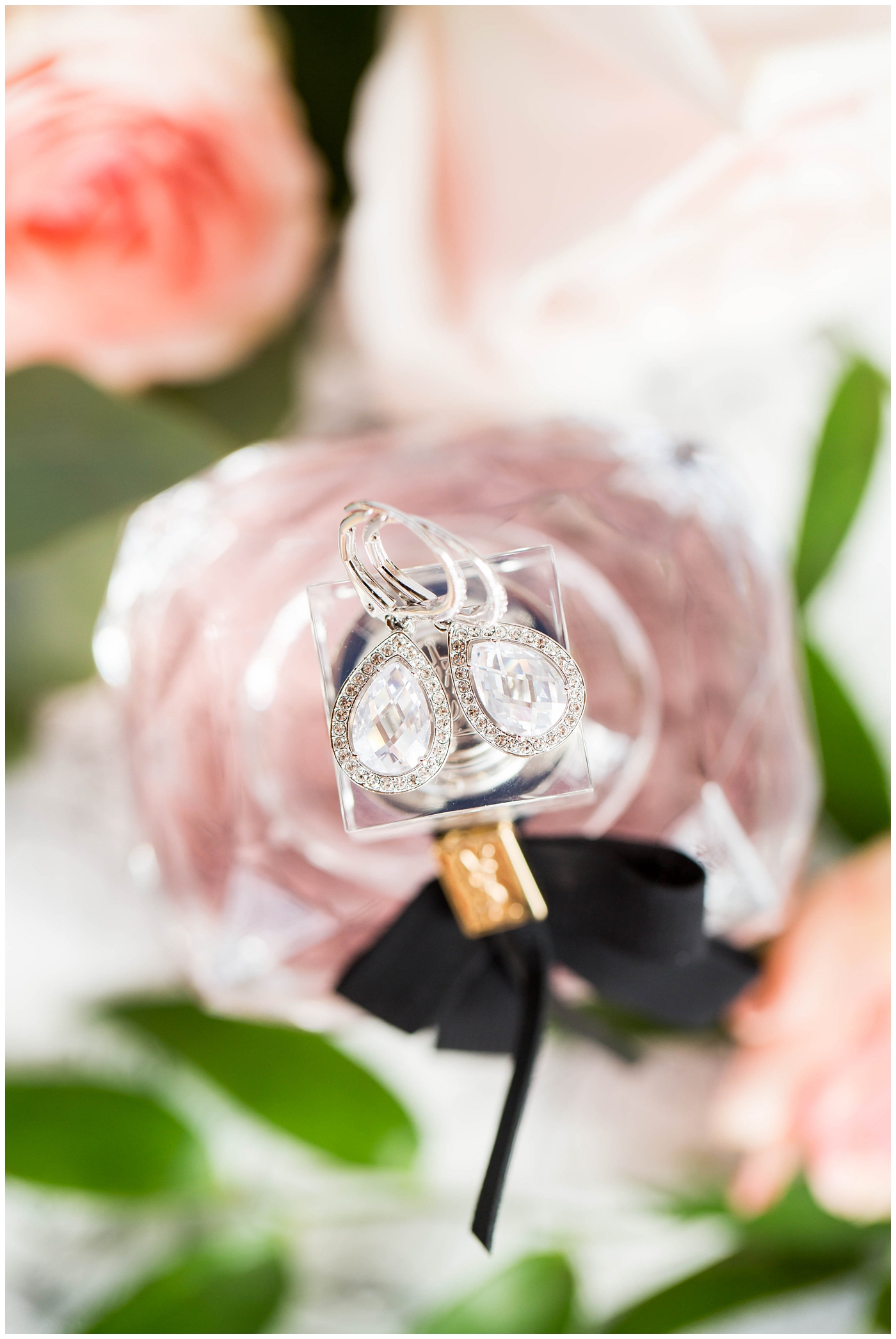 diamond dangle earrings wedding details